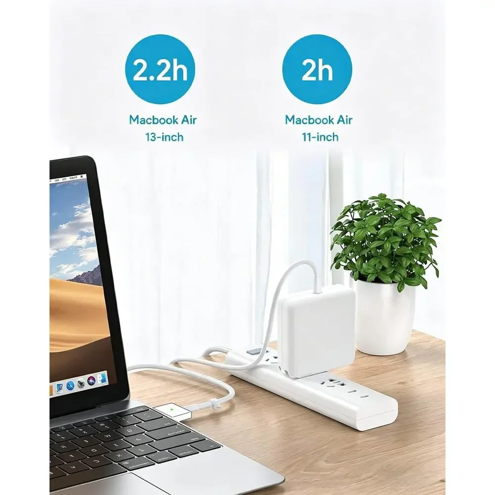 Mac Book Air Charger, 45W Magnetic Mag2 T-Tip Laptop Charger Suitable
